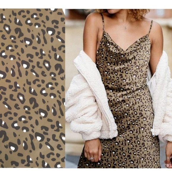 Urban Outfitters Dresses & Skirts - NWOT Urban Outfitters Mallory Leopard Print Satin Silky Cowl Neck Slip Dress